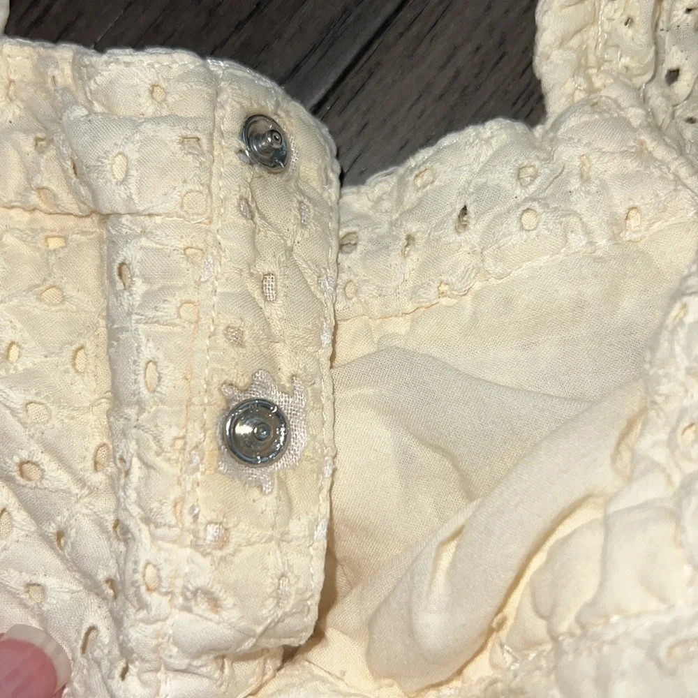 Baby girl cat & jack crochet like dressy ivory tank top